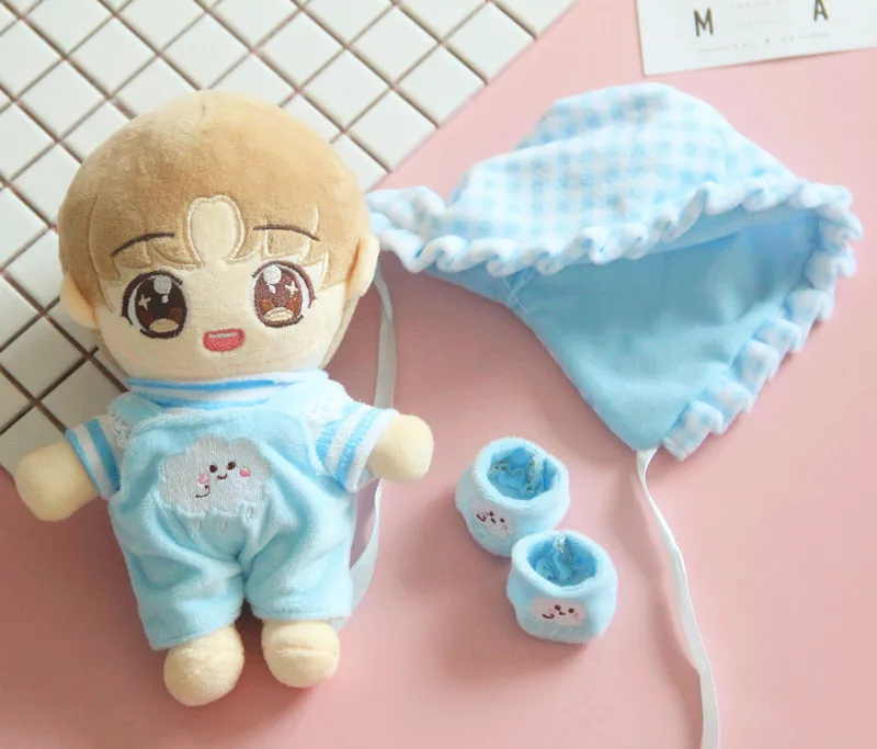 Синяя кукольная одежда 20 см детская одежда exo love bean кукла шляпа брюки футболка костюм куклы аксессуары