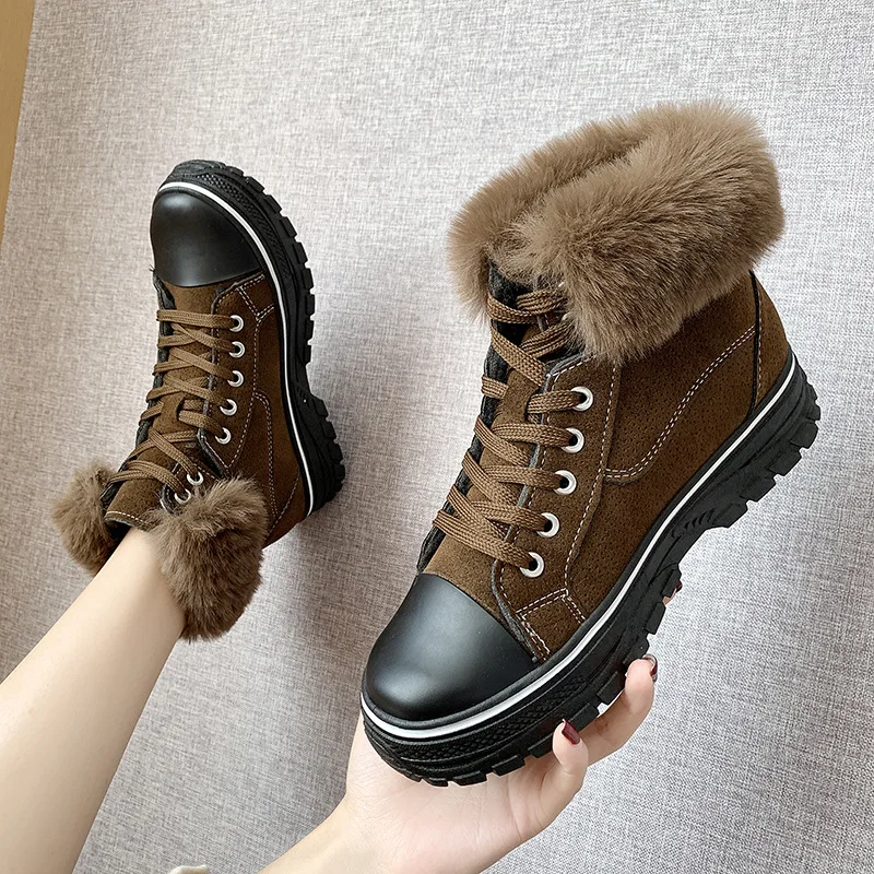 2020 г. модные ботинки женские зимние кроссовки теплая обувь повседневные