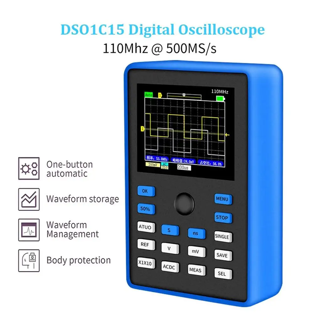 

Профессиональный цифровой осциллограф DSO 1C15 с частотой выборки 500 МГц и частотой 110 МГц