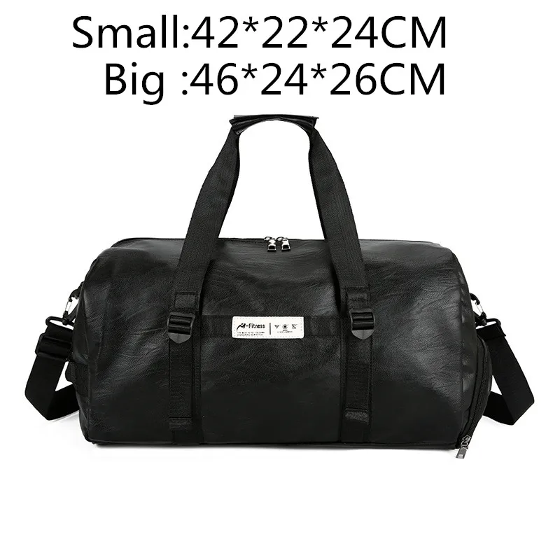

Gym Bag Leather Women Fitness Shoe Compartment Men Duffle Shoulder Bags Waterproof Travel Training Large Sport Handbag