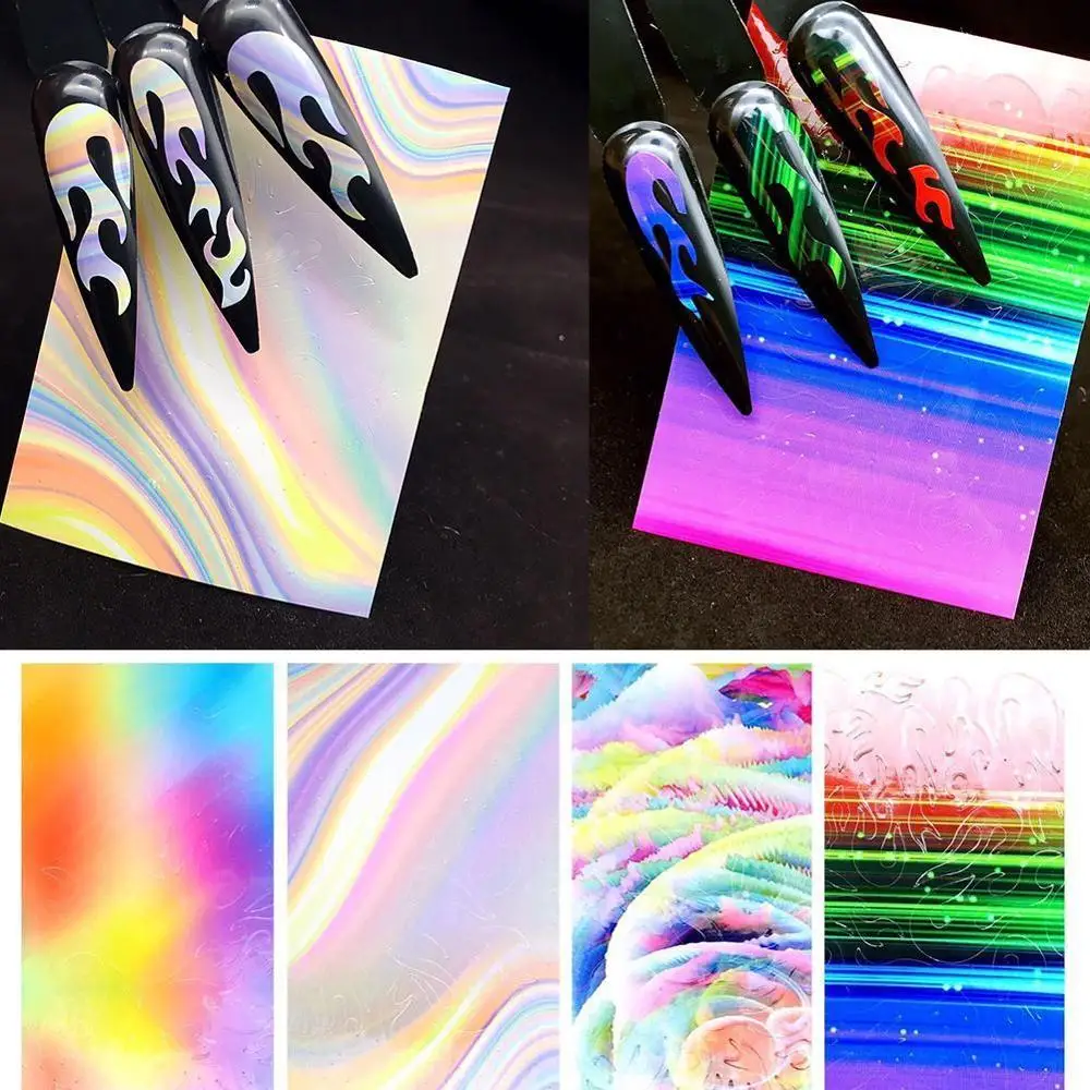 6 шт. наклейка с пламенем для ногтей уникальная индивидуальность стильный и