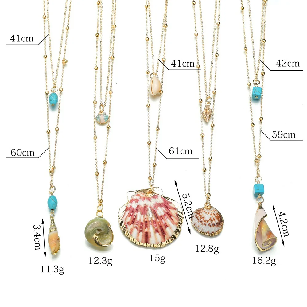 2019 Бохо ожерелье с раковинами Морская ракушка золотые подвески подарок для