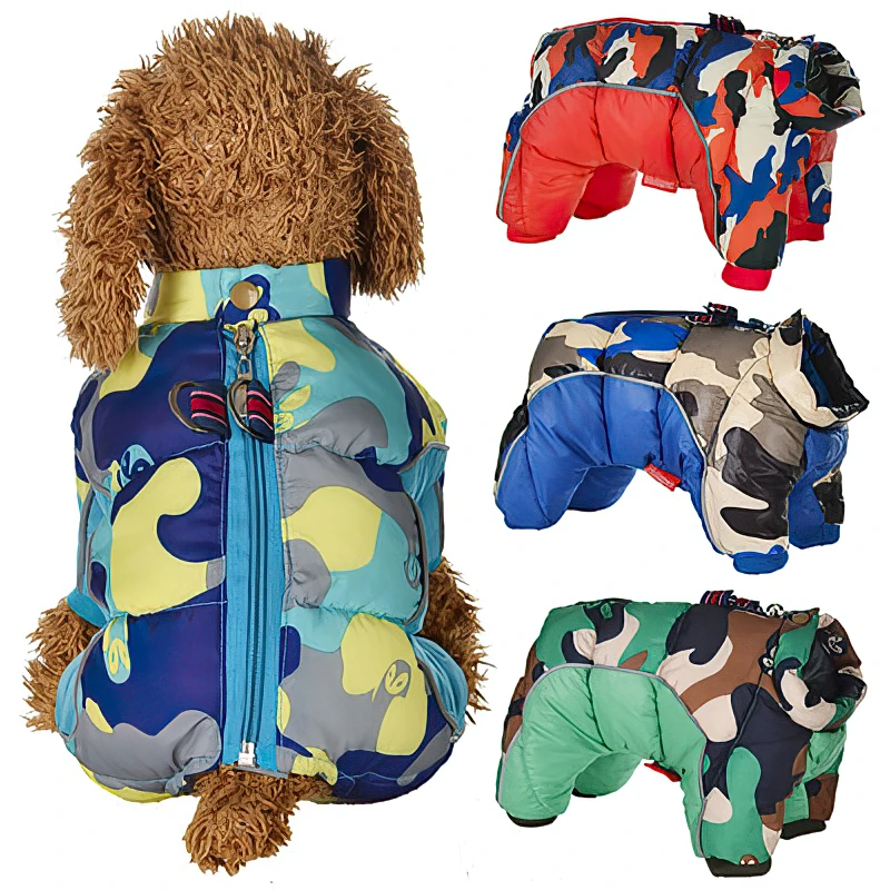 

Dog Jumpsuit Winter Warm Down Dog Jacket Fashion Jacket Thicker Cotton Coat Puppy Light-weight Four Legs Hoodie Coat Clothes