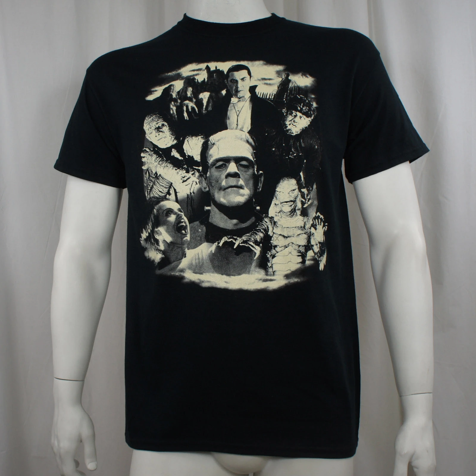 

Мужские Модные Цветные повседневные универсальные футболки с круглым вырезом и коллажем монстров Дракула Франкенштейн для невесты Glowk Orean, ...