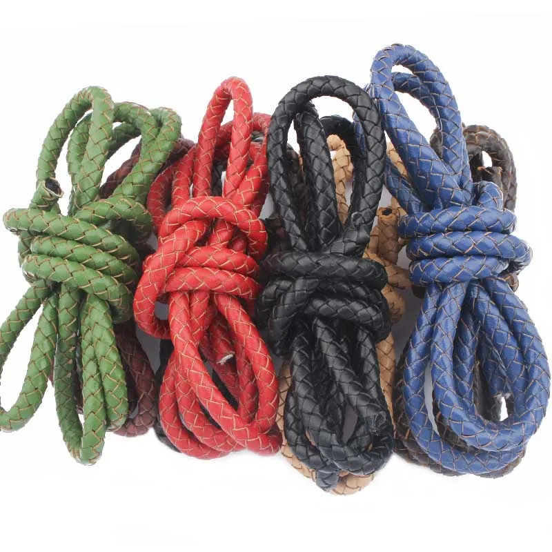 1 метр диаметр 6 мм красный черный синий круглый Боло Плетеный шнур из натуральной
