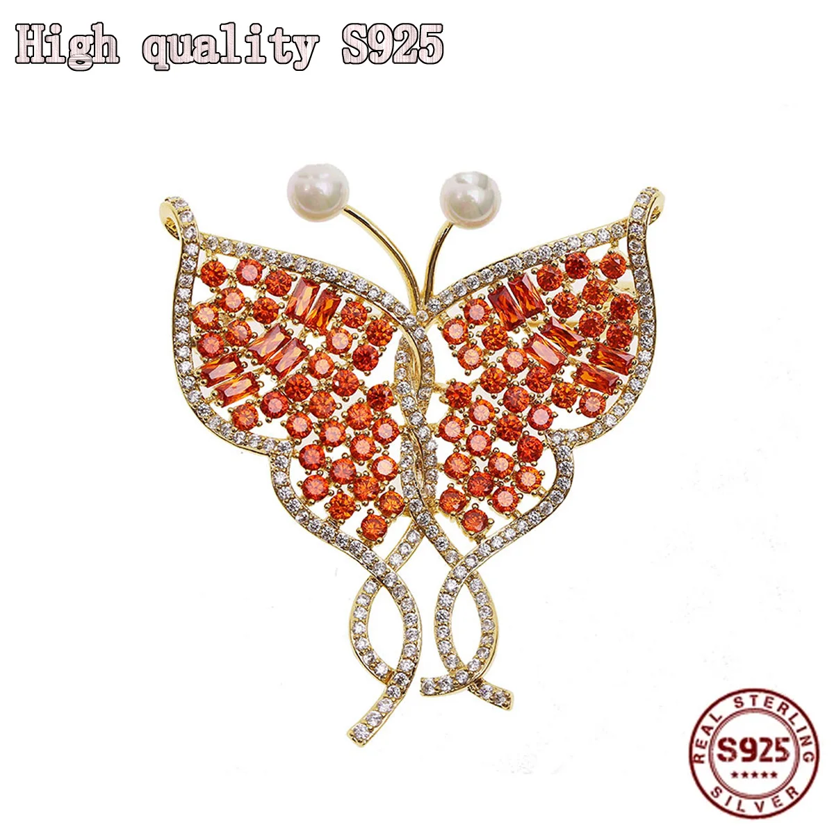 

2021 Fashion Jewelry, High Quality Brooch Inlaid With Zircon, Exquisite Pearl Butterfly Female Brooch Accessories