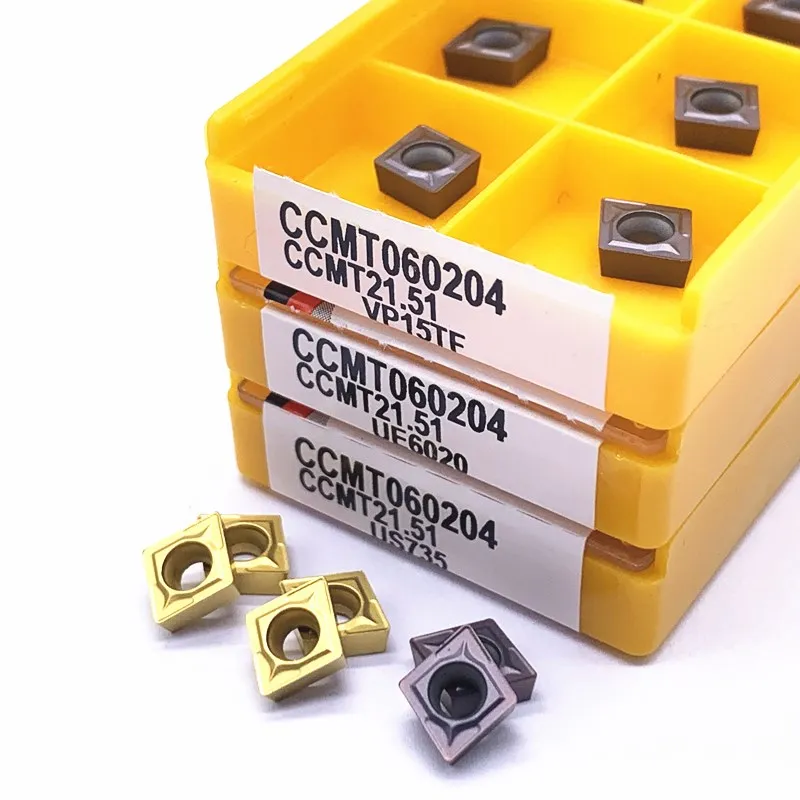 

Внутренняя фреза CCMT060204 VP15TF UE6020 US735, твердосплавная вставка CCMT 060208 для токарного станка, фреза, поворотная вставка