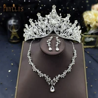 a58 fashion wedding jewelry set exquisite crown earrings necklace set bride tiara indian bride headpieces crystal bridal jewelry