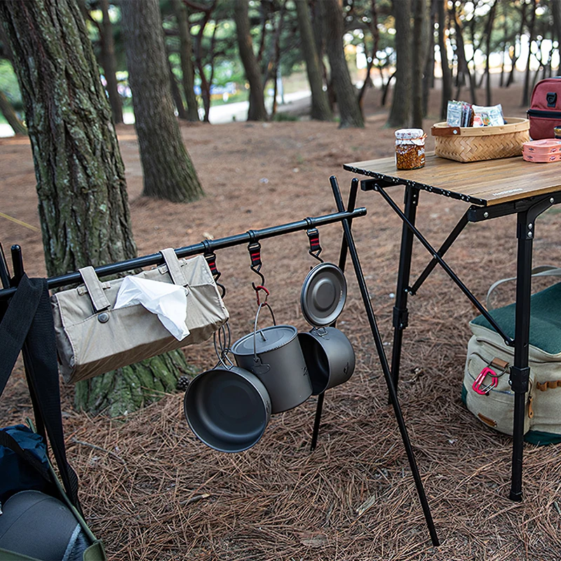 

Outdoor Folding Camping Shelf Aluminum Alloy Storage Hanger Cookware Hanging Rack