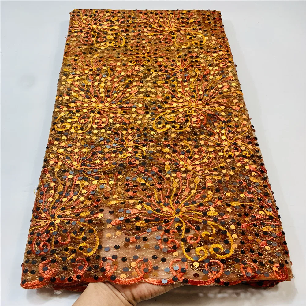 

Madison Latest Embroidery French Lace Fabric With Sequins Royalblue African Lace Fabric For Wedding Party Dress