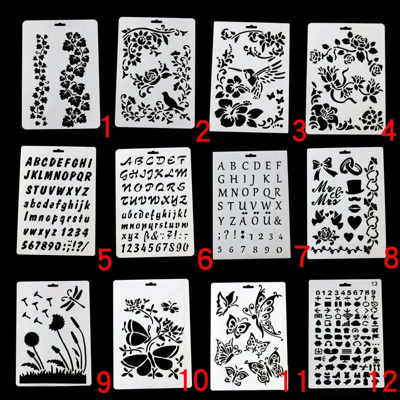 

Diy manual material drawing hollow tool drawing masking spray mold 744