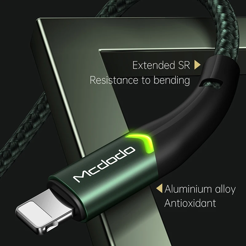 Mcdodo USB Cable 2A Fast Charging for Lightning IPhone 14 13 12 Pro Max XS XR X 8 7 Plus IPad IPod IOS 14 Charger Data LED Cable