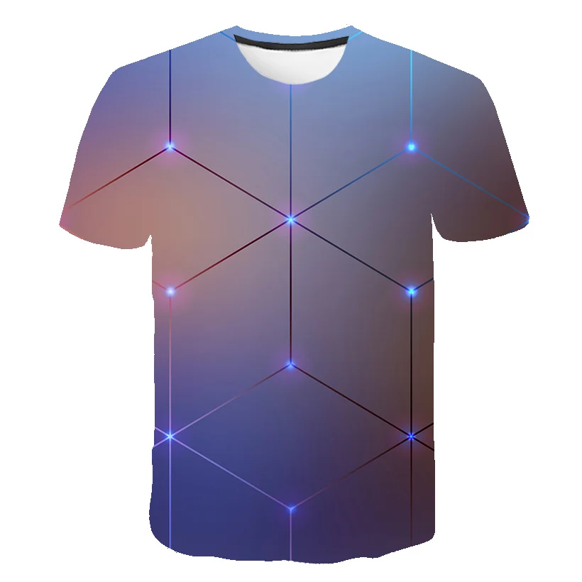 Летняя футболка с трехмерным 3D геометрическим рисунком для мужчин и женщин