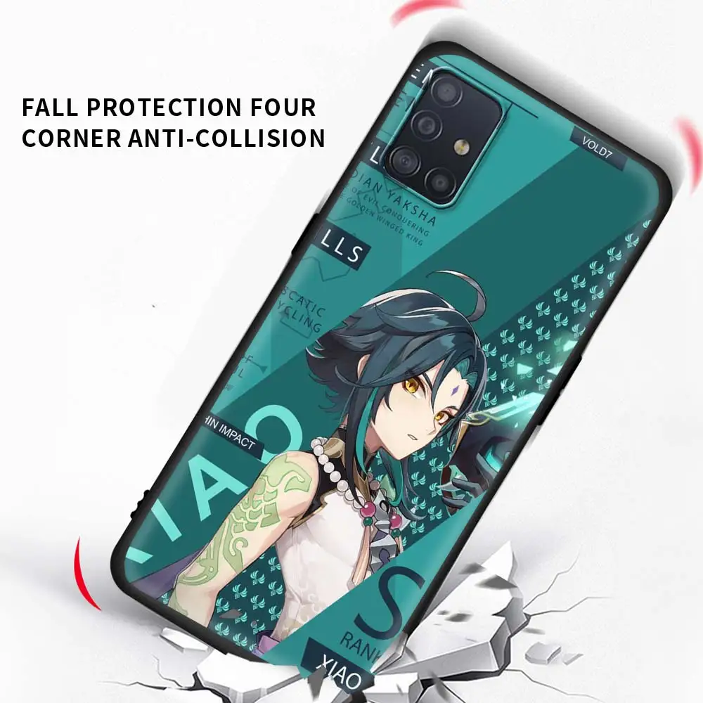 

Anime Genshin Impact Case For Samsung Galaxy A51 A71 A21s A31 A41 A11 A12 A01 A91 A21 A42 5G Bolsa Black Shells Phone Tampa
