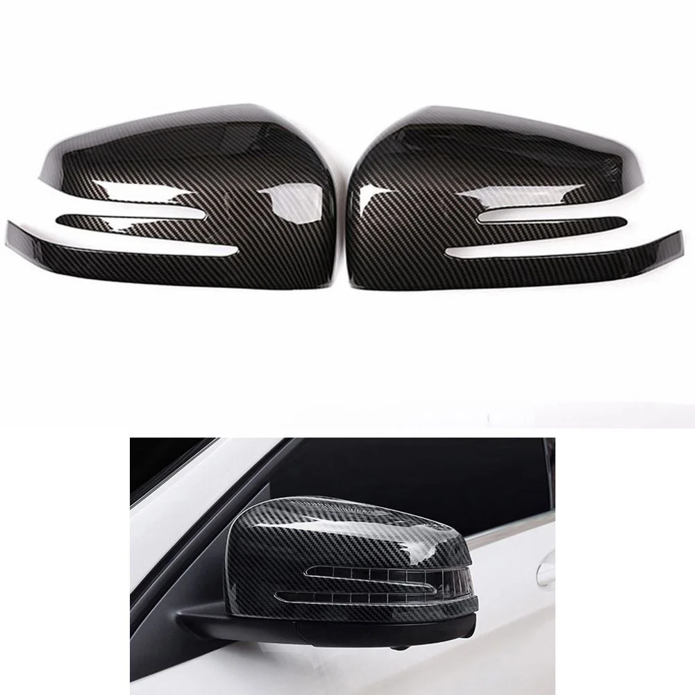 Carbon Fiber Printed Left & Right Side Mirror Cover for Mercedes Benz A B C E CLS CLA GLA GLK Class