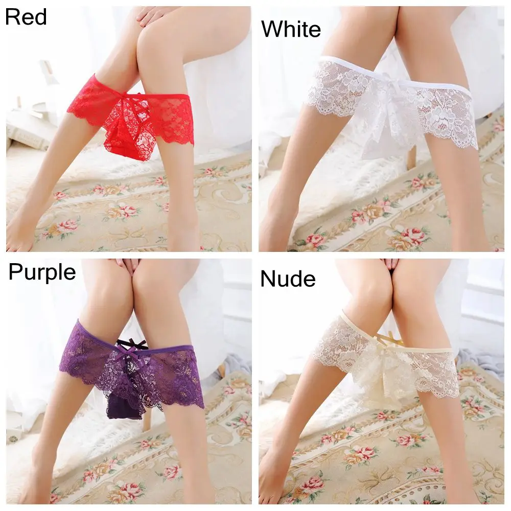 Sexy Lingerie Women's Elastic Bandage Lace Flowers Thongs Panties G-String Underwear