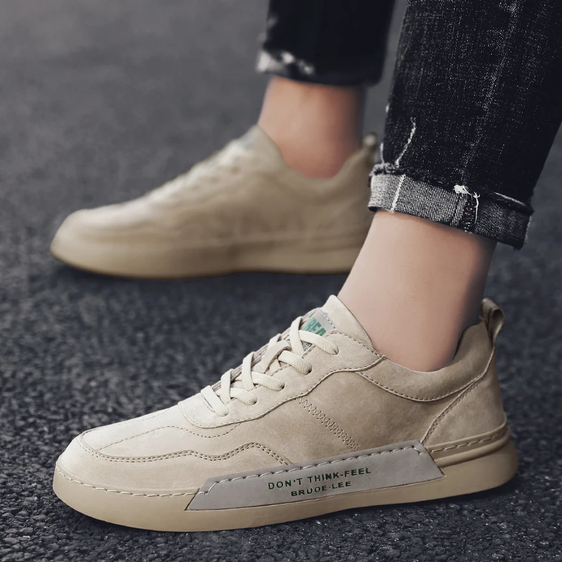 Кроссовки мужские из натуральной воловьей кожи Повседневная Уличная обувь на