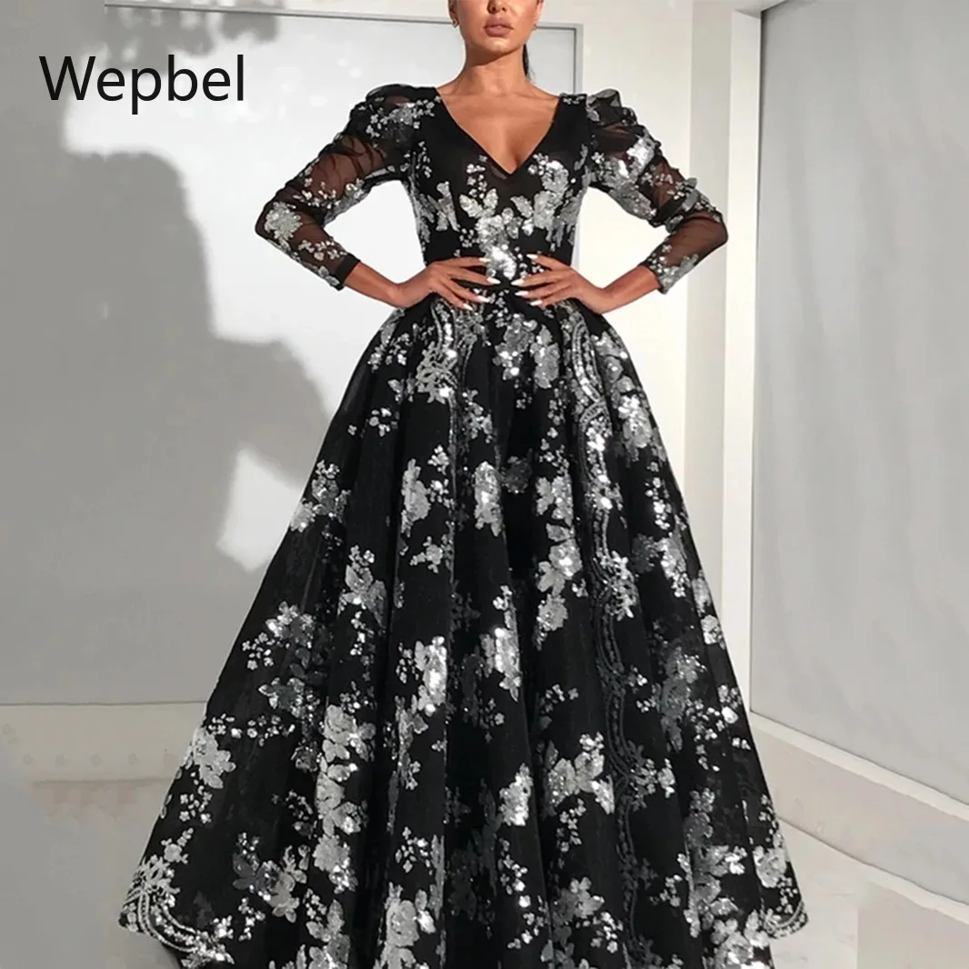 WEPBEL расшитые пайетками с возможностью расширения платье-Весенняя футболка