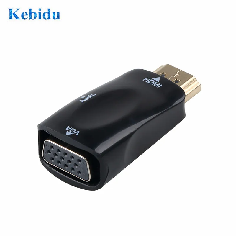 KEBDIU мужского и женского пола совместимому с HDMI к VGA адаптер HD 1080P Full аудио кабель