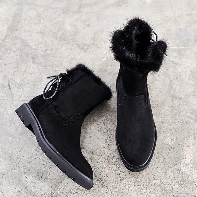 Fujin/зимние сапоги Женская зимняя обувь Толстый теплый плюш для холодной зимы