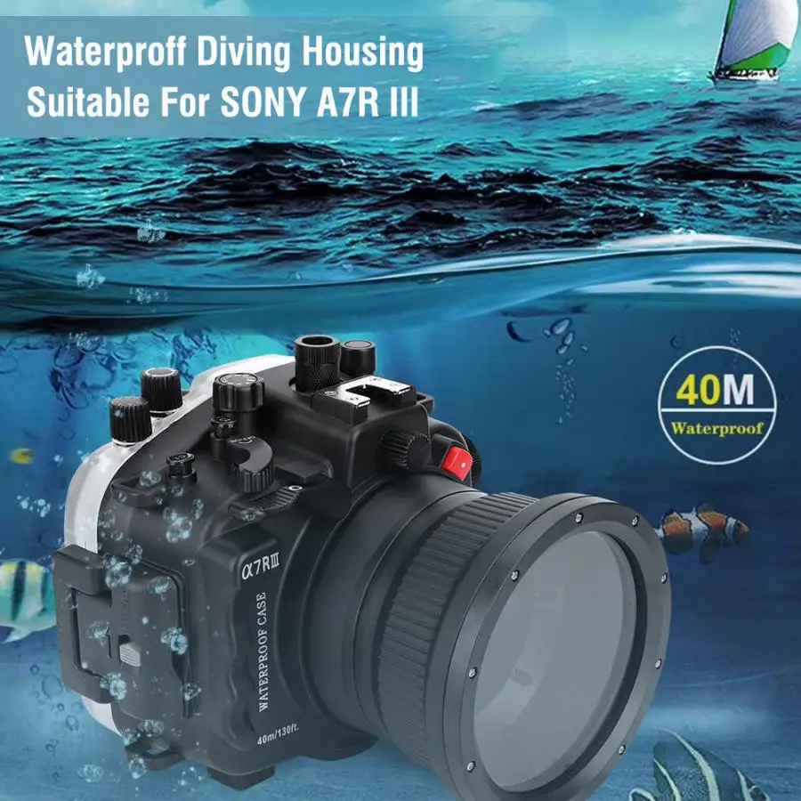 Новый 40 м Дайвинг водонепроницаемый корпус камеры чехол для объектива Защитная