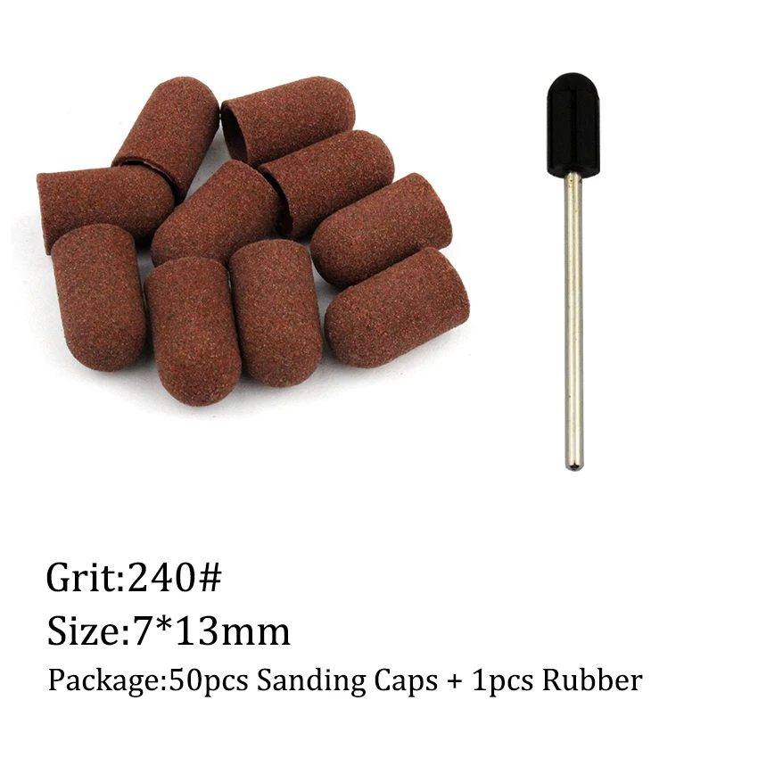 50 шт./компл. 240 # Грит инструменты для шапки резиновое рупорное педикюр Полировка