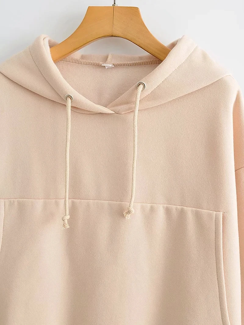 

2020 Women Fashion Chic With Drawstring Fleece Hoodies Casual Girls Hooded Pullovers Female Warm Sweashirts