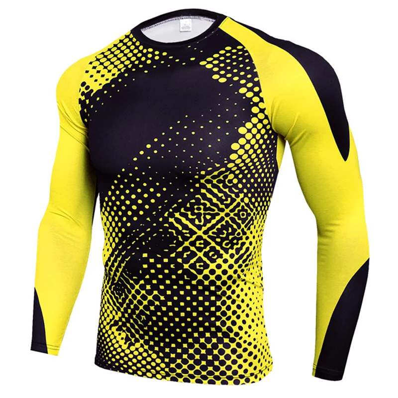 TC175 shirt 1-6 Мужская футболка с 3D принтом Рашгард мужская спортивная рубашка компрессионная Спортивная камуфляжная футболка с длинным рукавом для бега и велоспорта - Цвет: TC175 shirt 1-6