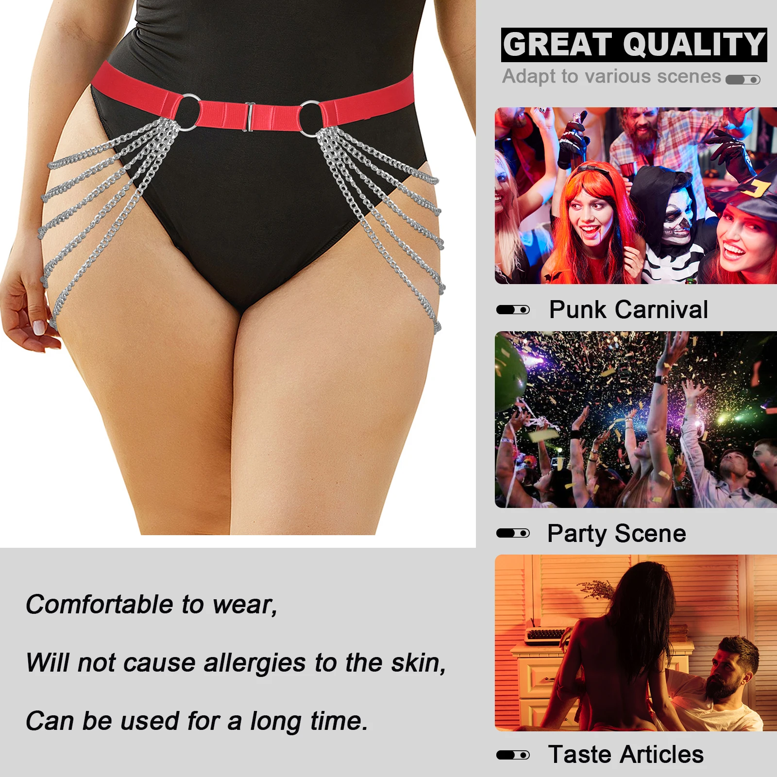 Женское бондажное белье в стиле панк Ювелирное Украшение для тела звеньевая