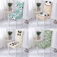 chinese elements style office chair covers kitchen chair cover cartoon animal cute panda pattern home chairs cases stuhlbezug