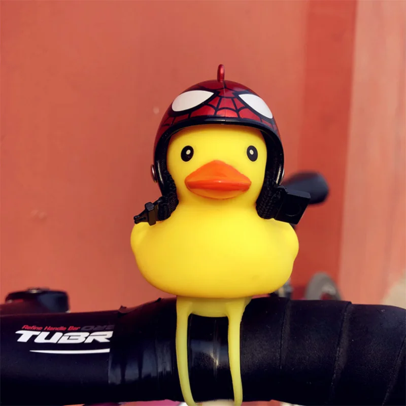 1 Велосипедный колокольчик мультфильм силиконовая маленькая форма желтой утки Детский велосипедный колокольчик Сияющий руль утка головной светильник MTB Аксессуары для велосипеда - Цвет: 1