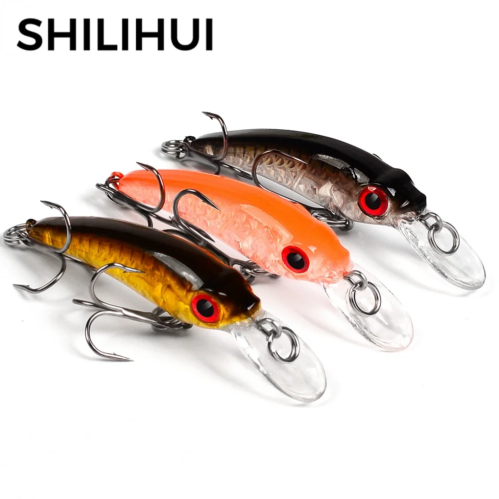 

SHILIHUI 1 шт., 6 см, 3,5 г, приманка в виде гольяна, искусственная Тонущая жесткая приманка для карпа, воблер, шумная приманка для окуня, джиг, форель...