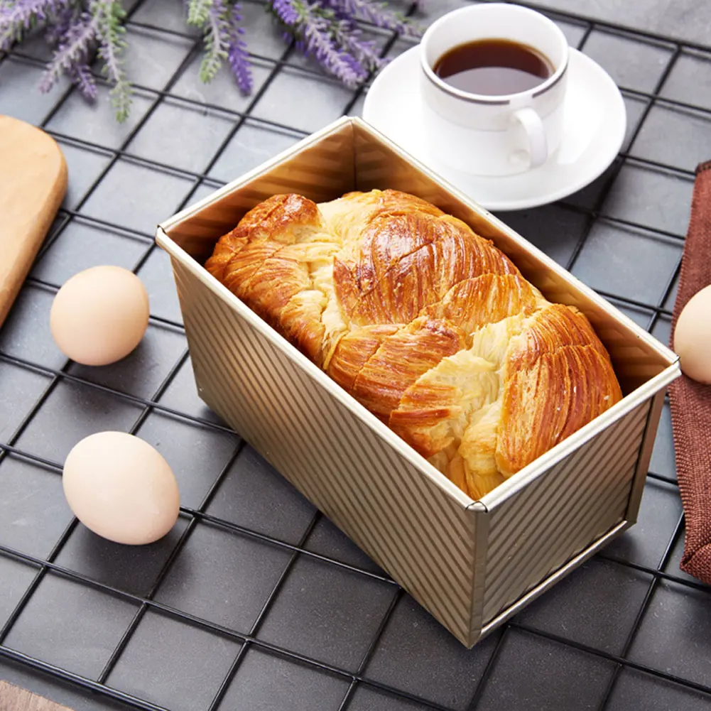 

Carbon SteelRectangular Loaf Pan Non-stick Bellows With Cover Toast Box Mold Bread Mold Eco-Friendly Baking Tools For Cakes