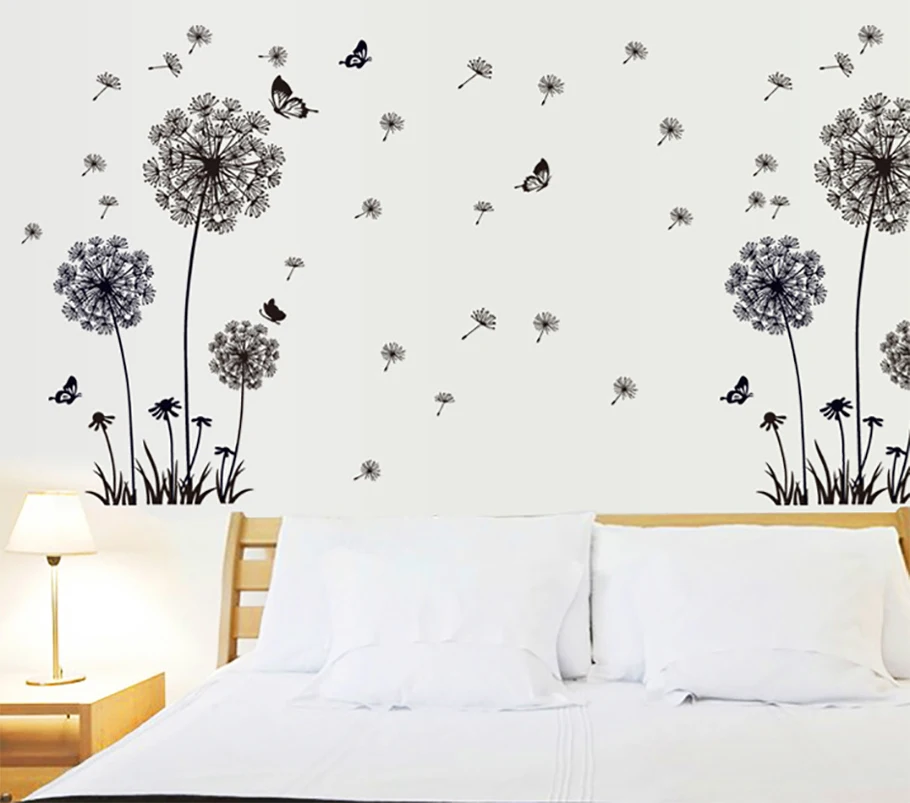 

Butterfly Flying In Dandelion bedroom Living room stickers Style Wall Stickers Design PVC Wall Decals 5125