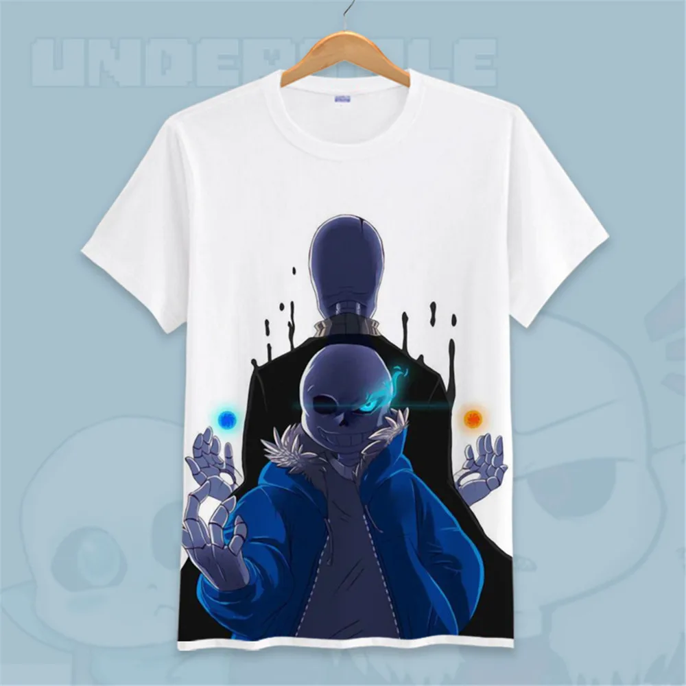 Игра Undertale футболка с коротким рукавом sans and papyrus для подростков череп brother аниме