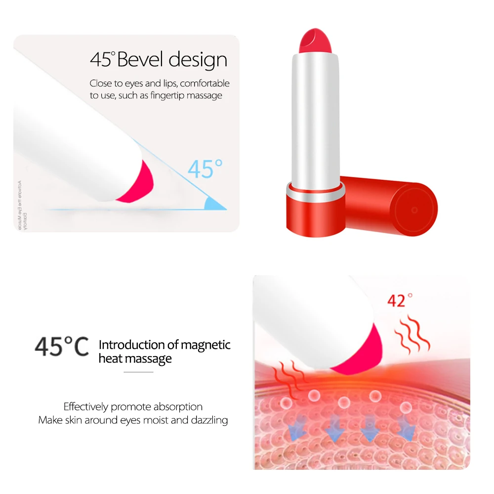 Electric Eye Massager Mini Eyes Wrinkle Dark Circles Removal Pen Anti Aging Negative Ion Vibration Face Lifting Tool | Красота и