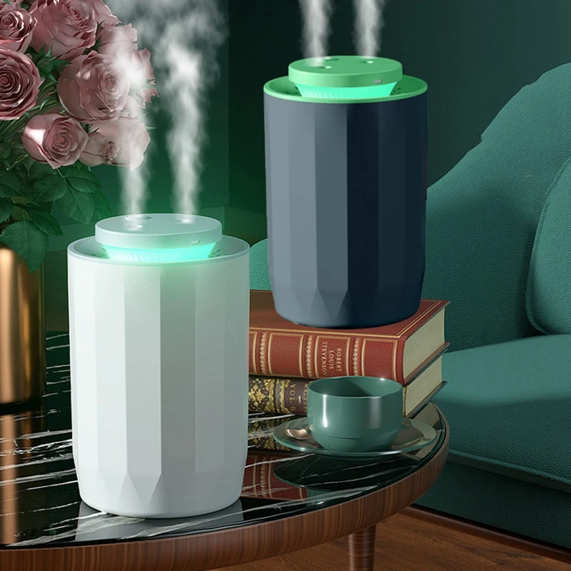 

2200Ml Large Capacity Double Nozzle Air Humidifier USB Ultrasonic Aroma Water Mist Diffuser Light for Room Humidifier