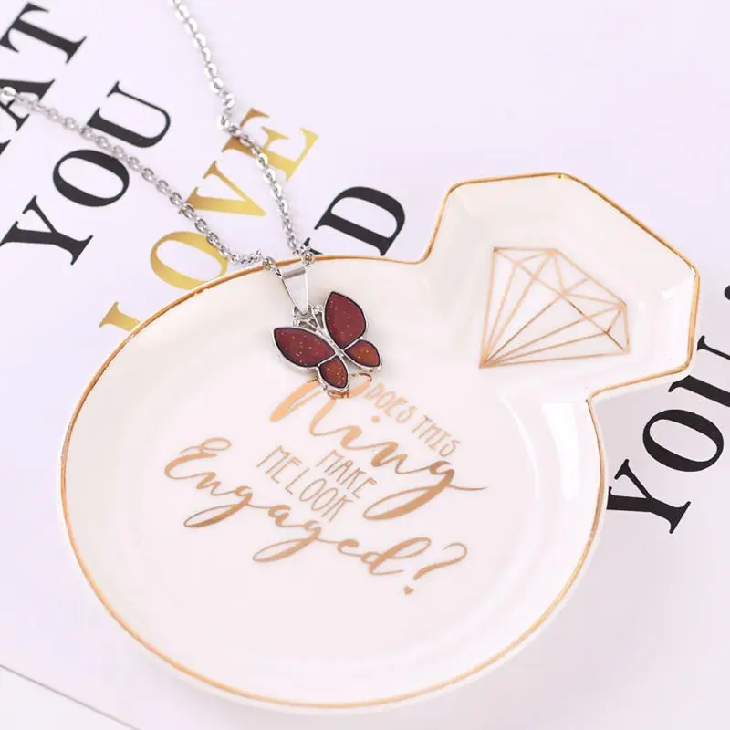 

Butterfly Gemstone Color Change With Temperature Necklace Butterfly Magic Emotion Feeling Mood Pendant Necklace Jewelry