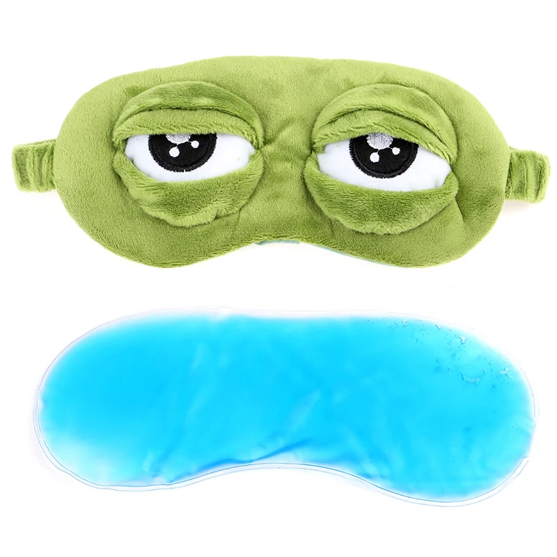 

1Pcs Eye Mask Cover With Ice Bag 3D Frog Sleep Mask Rest Travel Relax Sleeping Aid Blindfold Cover Eye Patch Sleeping Mask