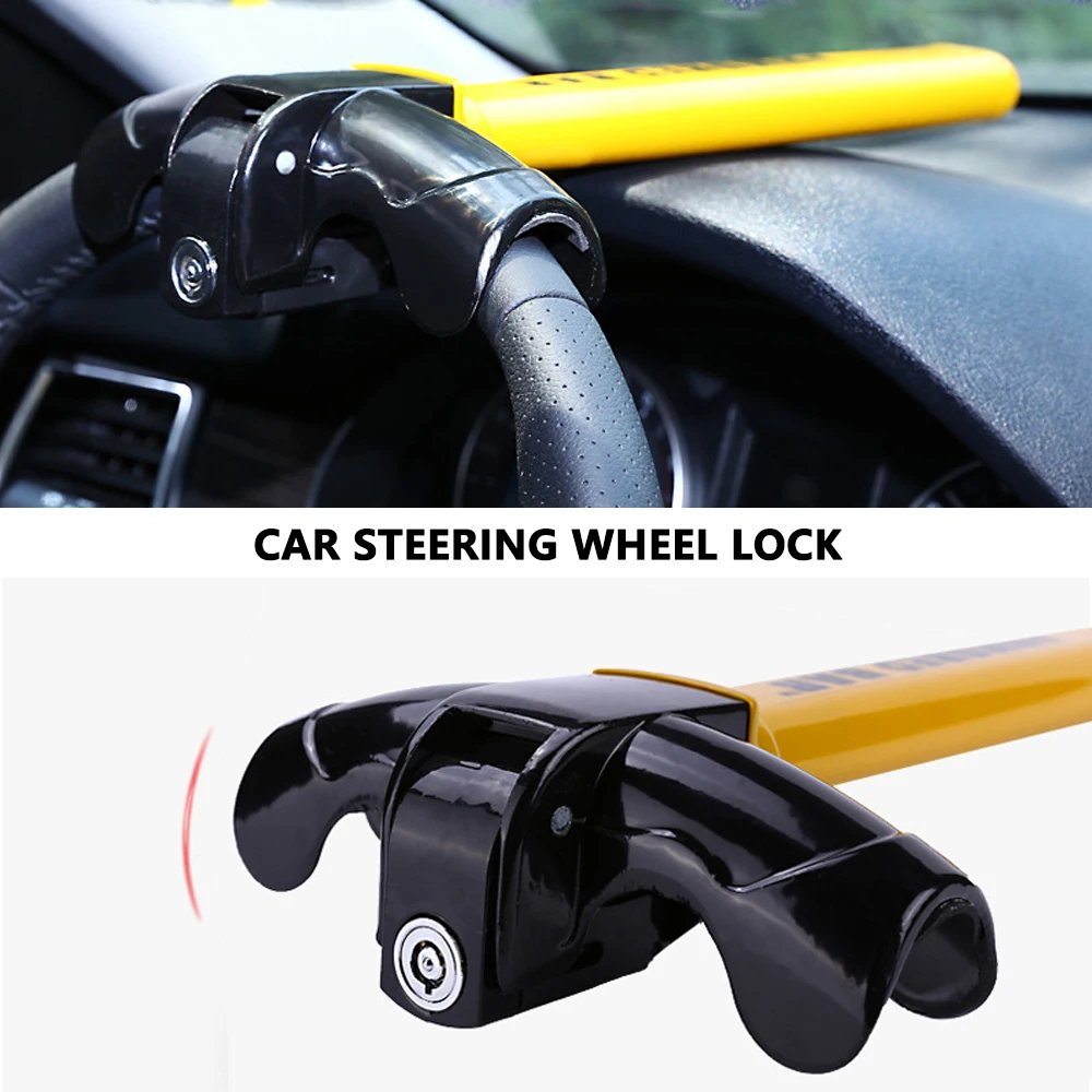 

T-Lock Motor Steering Wheel Lock Car Steering Wheel Lock Anti-Theft 2 Keys Round Lock Cylinder/0.85kg Locksmith Tools Padlock