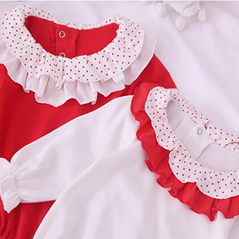 Модный Рождественский комбинезон с длинными рукавами для маленьких девочек