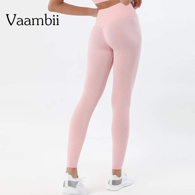 

Легинсы телесного цвета для фитнеса Бесшовные ребристые леггинсы женские спортивные колготки с высокой талией женские спортивные штаны дл...