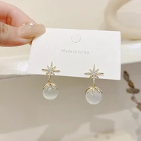 korean fashion neptune opal pendant earrings simple geometric diamond earrings for women christmas jewelry gift wholesale