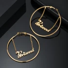 Висячие серьги-кольца с именем, Индивидуальные ювелирные изделия из нержавеющей стали, индивидуальные серьги-кольца для женщин, рождественский подарок, серьги, тренд 2021