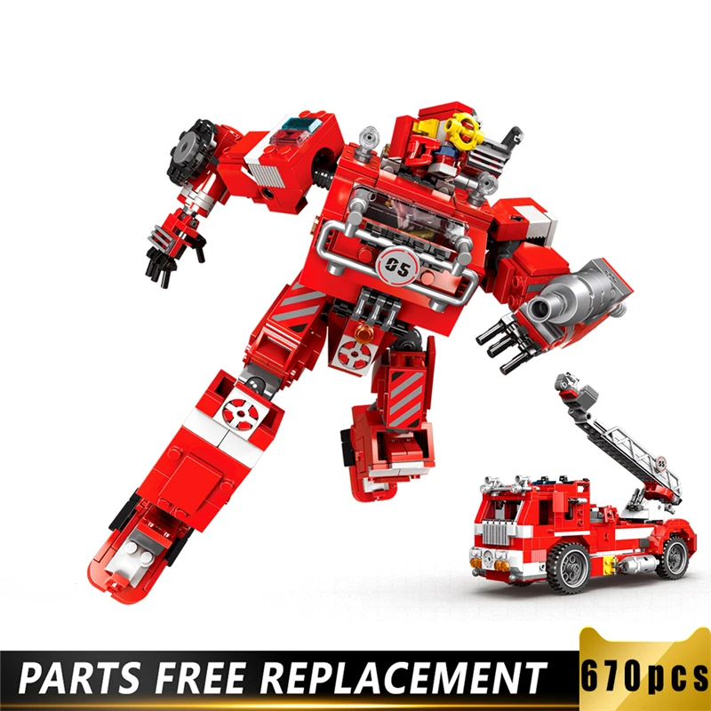 

Xingbao 20004 779 шт. новую эру Броня серии 2 стиля деформации пожарный робот и воздушная лестница наборы грузовиков, строительные блоки, кирпич