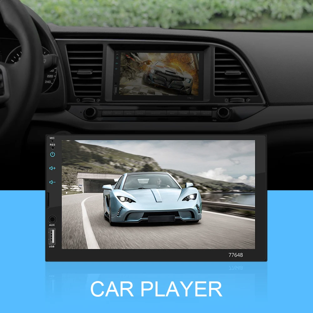 Автомобильный MP3-плеер, 7-дюймовый HD BT вызов, USB MP5 плеер, U-диск, TF-карта, ридер 1024x600, AUX радио, автомобильное аудио с камерой