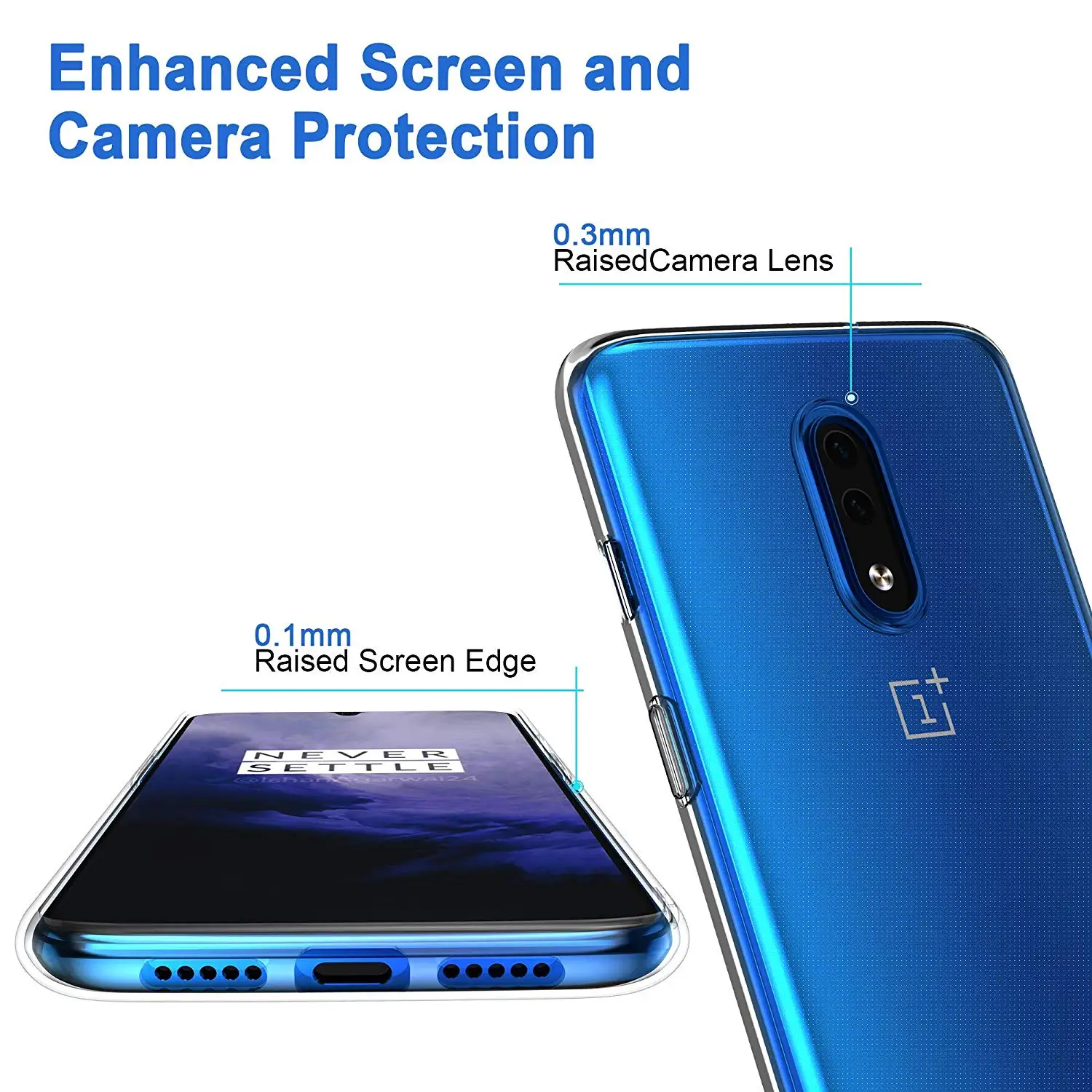 Для Oneplus 7 Pro 7t 1 + Чехол кристально чистый Силиконовый ТПУ мягкий чехол для