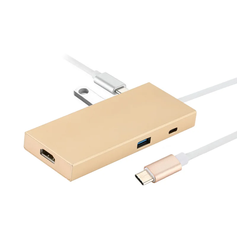 Многофункциональный 4K Ultra HD видеовыход 3 порта USB 0 концентратор Type C к HDMI TF SD