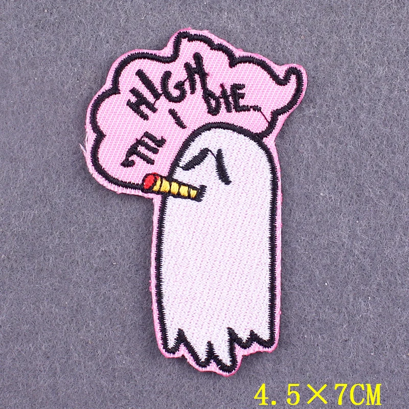 

Japanese Anime Patches On Clothes SK SK8 Iron on Embroidered Patches For Clothing DIY Cartoon Ghost Stripes Applique Accessory