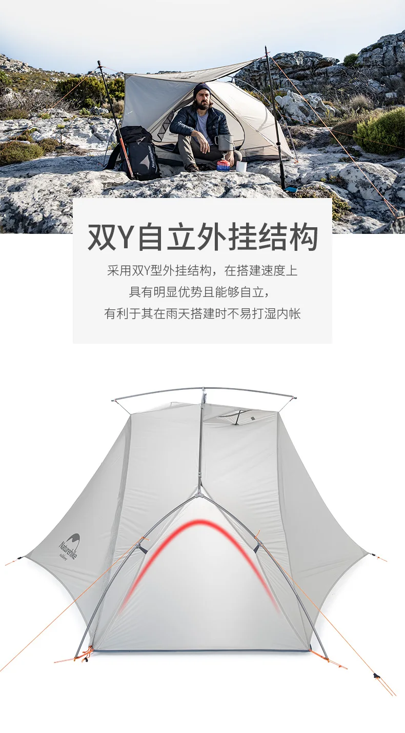 Naturehike серии VIK сверхлегкие непромокаемые однослойные уличные палатки 20D нейлоновые палатки для походов и путешествий